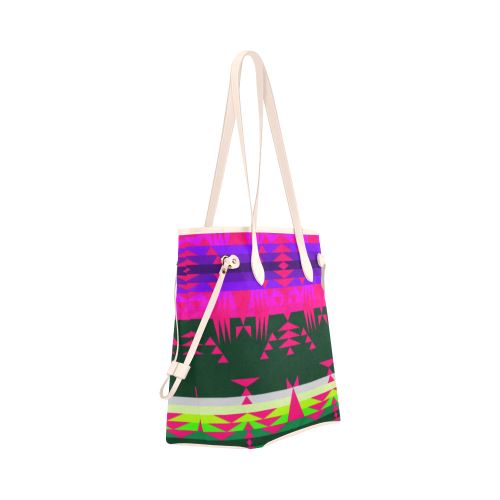 Between the Mountains Deep Lake Sunset Clover Canvas Tote Bag (Model 1661) Clover Canvas Tote Bag (1661) e-joyer 