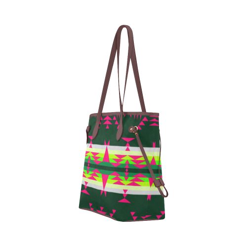 Between the Mountains Deep Lake Sunset Clover Canvas Tote Bag (Model 1661) Clover Canvas Tote Bag (1661) e-joyer 