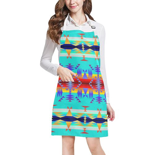 Between the Mountains Fire All Over Print Apron All Over Print Apron e-joyer 