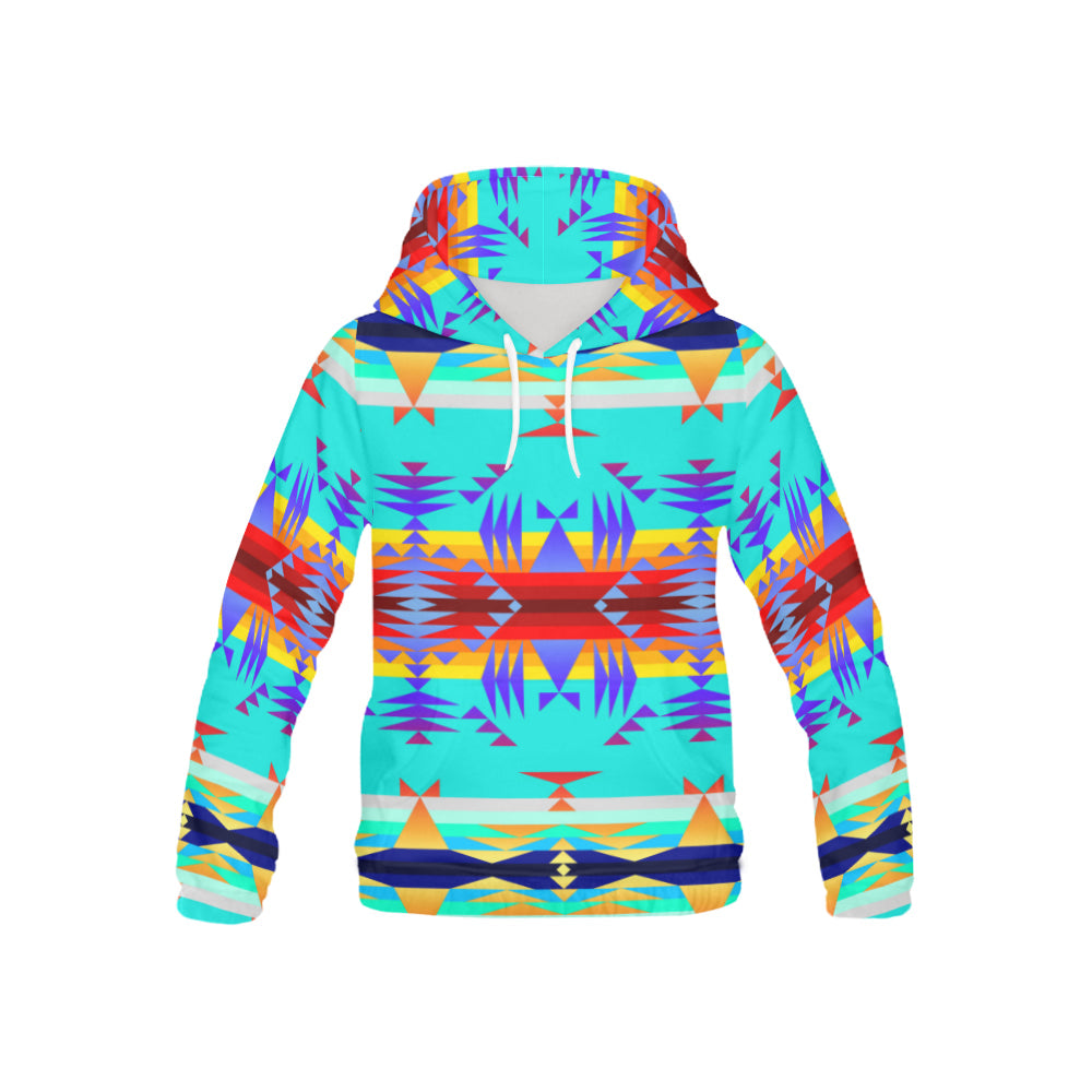 Between the Mountains Fire All Over Print Hoodie for Kid (USA Size) (Model H13) All Over Print Hoodie for Kid (H13) e-joyer 