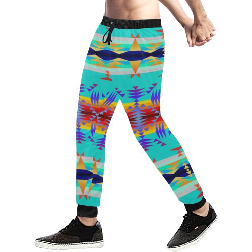 Between the Mountains Fire Men's All Over Print Sweatpants (Model L11) Men's All Over Print Sweatpants (L11) e-joyer 