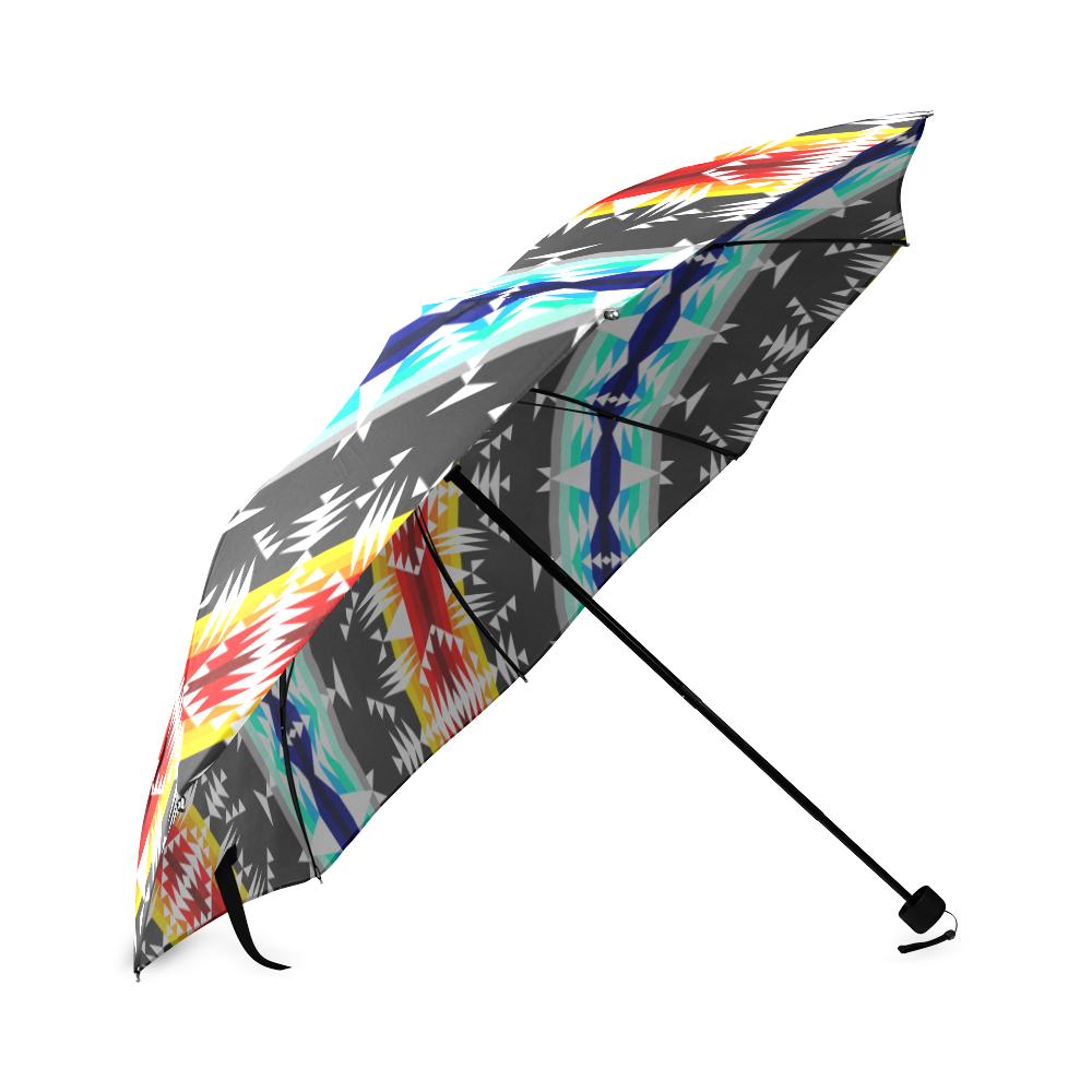 Between the Mountains Gray Foldable Umbrella Foldable Umbrella e-joyer 