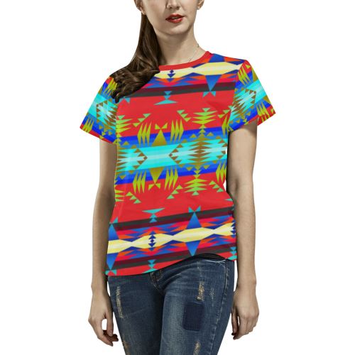 Between the Mountains Greasy Sierra All Over Print T-shirt for Women/Large Size (USA Size) (Model T40) All Over Print T-Shirt for Women/Large (T40) e-joyer 