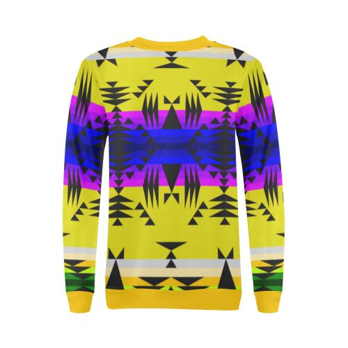 Between the Mountains Greasy Yellow All Over Print Crewneck Sweatshirt for Women (Model H18) Crewneck Sweatshirt for Women (H18) e-joyer 