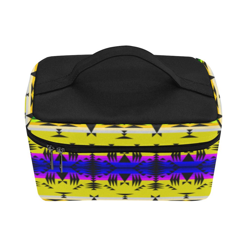 Between the Mountains Greasy Yellow Cosmetic Bag/Large (Model 1658) Cosmetic Bag e-joyer 