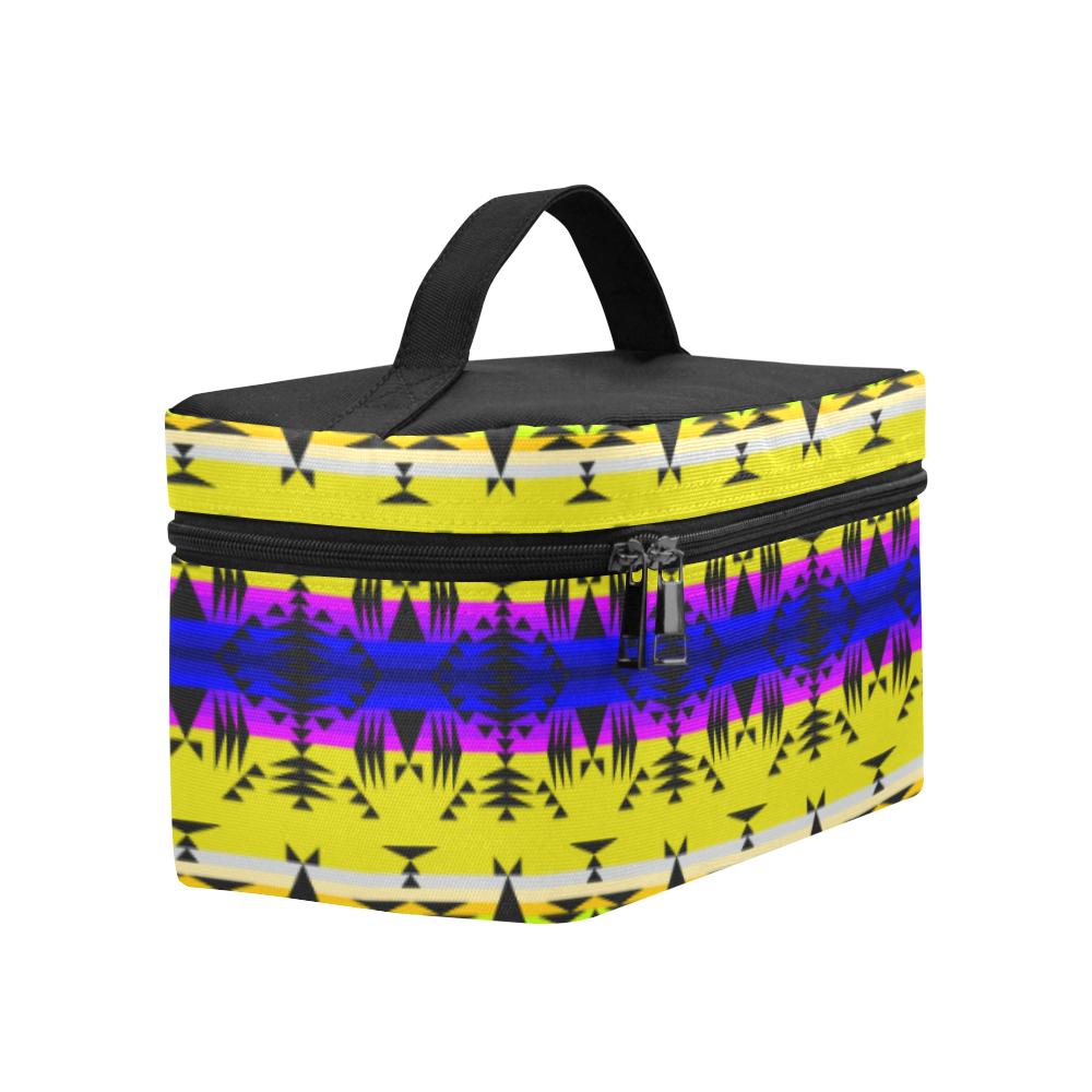 Between the Mountains Greasy Yellow Cosmetic Bag/Large (Model 1658) Cosmetic Bag e-joyer 
