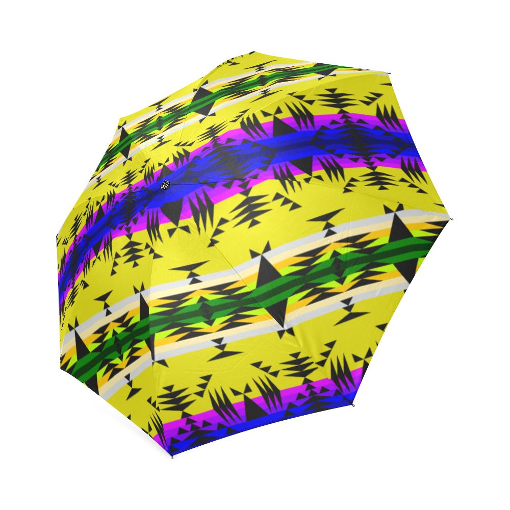 Between the Mountains Greasy Yellow Foldable Umbrella Foldable Umbrella e-joyer 