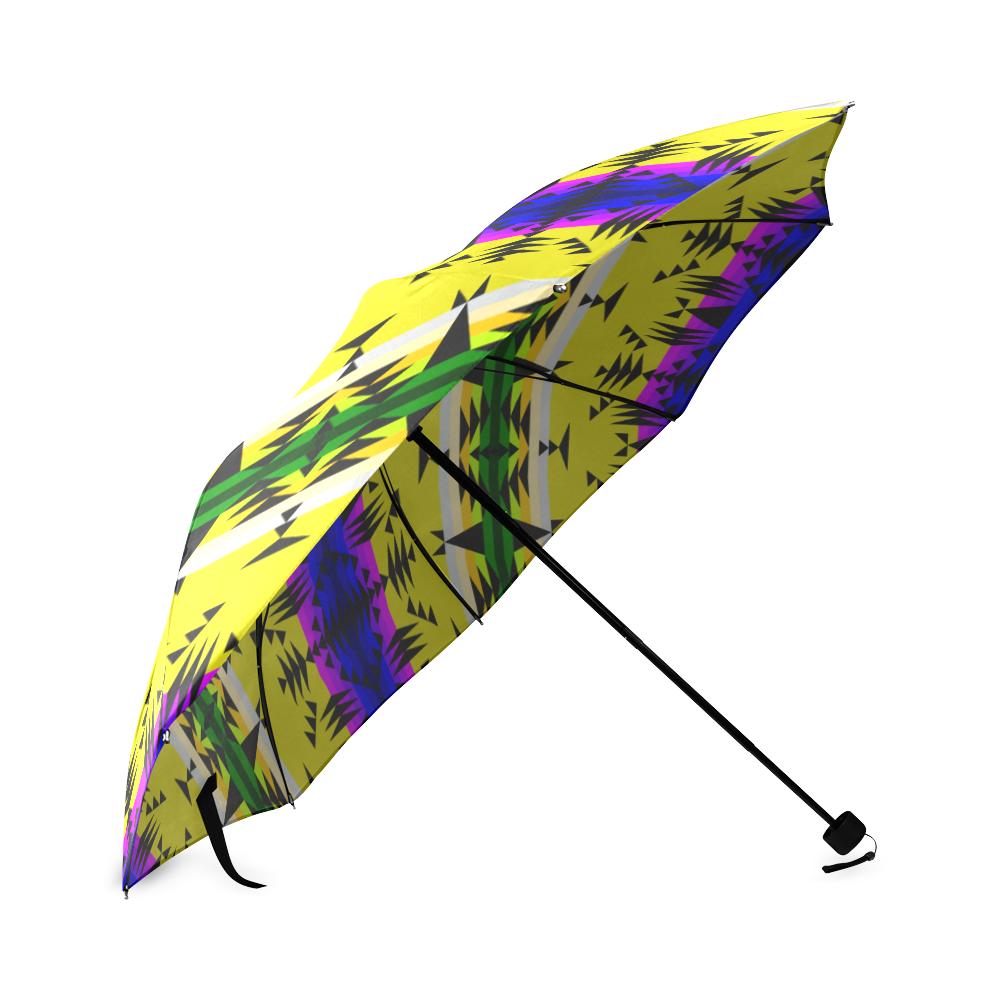Between the Mountains Greasy Yellow Foldable Umbrella Foldable Umbrella e-joyer 