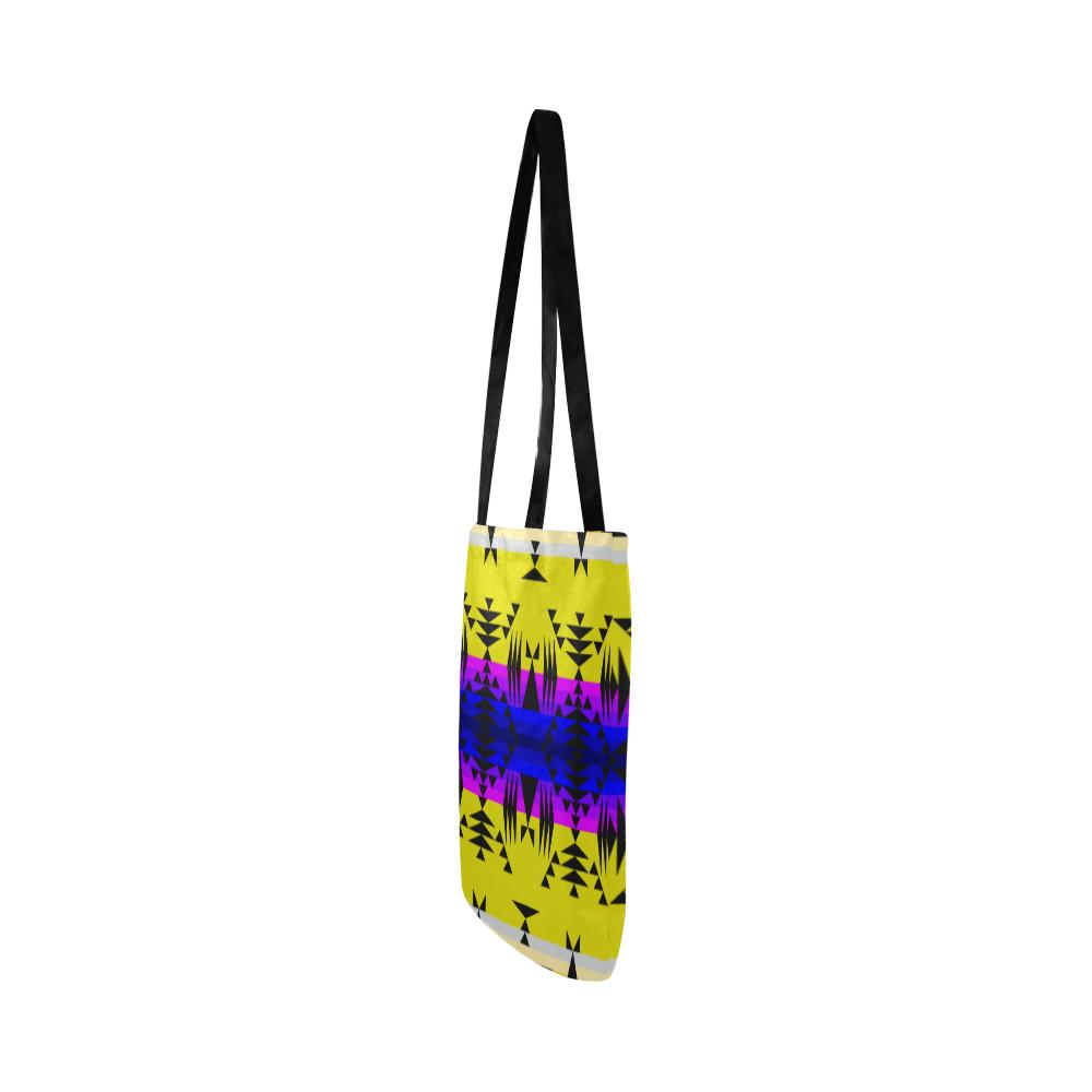 Between the Mountains Greasy Yellow Reusable Shopping Bag Model 1660 (Two sides) Shopping Tote Bag (1660) e-joyer 