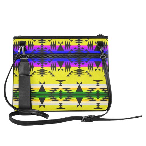 Between the Mountains Greasy Yellow Slim Clutch Bag (Model 1668) Slim Clutch Bags (1668) e-joyer 