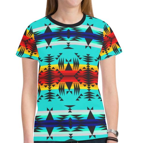 Between the Mountains New All Over Print T-shirt for Women (Model T45) New All Over Print T-shirt for Women (T45) e-joyer 