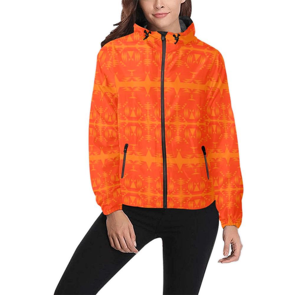 Between the Mountains Orange A feather for each Unisex All Over Print Windbreaker (Model H23) All Over Print Windbreaker for Men (H23) e-joyer 
