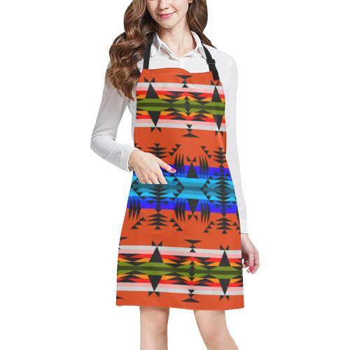 Between the Mountains Orange All Over Print Apron All Over Print Apron e-joyer 