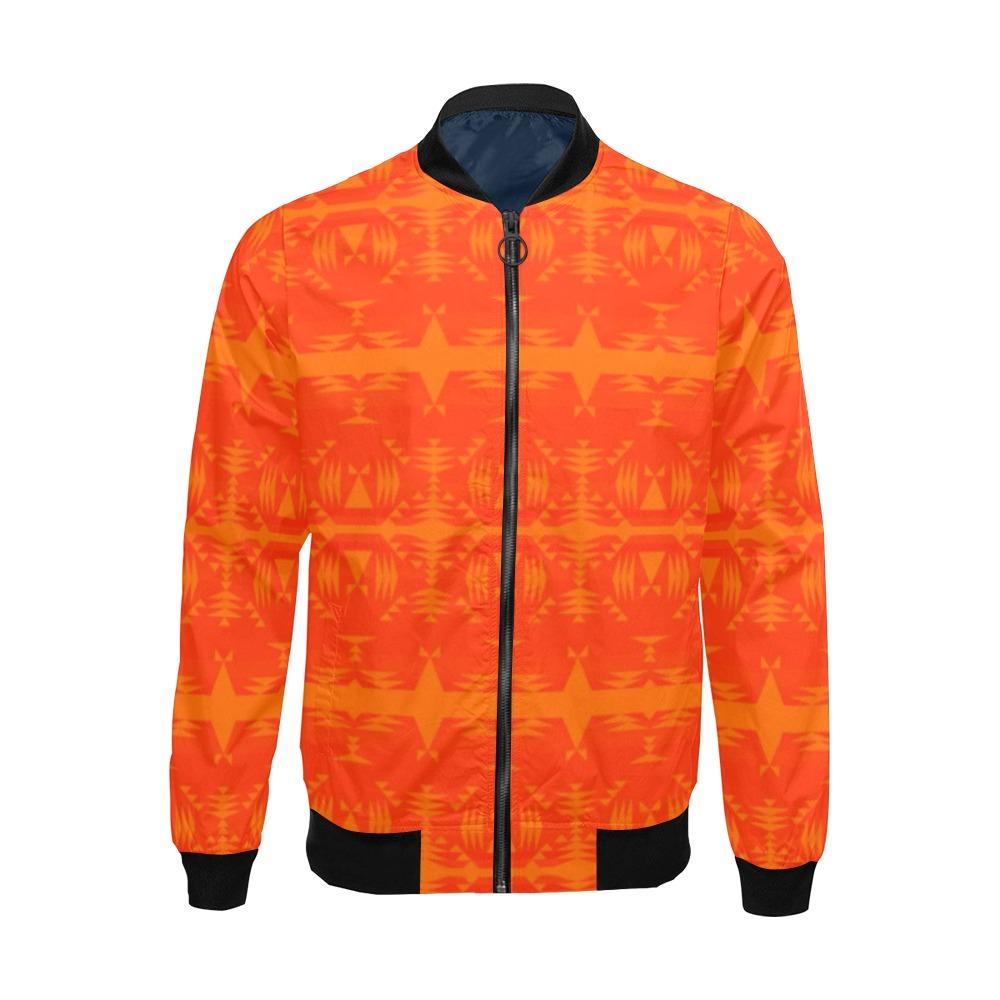 Between the Mountains Orange All Over Print Bomber Jacket for Men (Model H19) All Over Print Bomber Jacket for Men (H19) e-joyer 