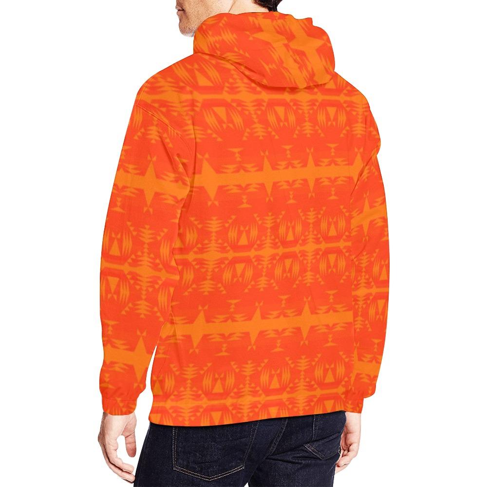 Between the Mountains Orange All Over Print Hoodie for Men (USA Size) (Model H13) All Over Print Hoodie for Men (H13) e-joyer 