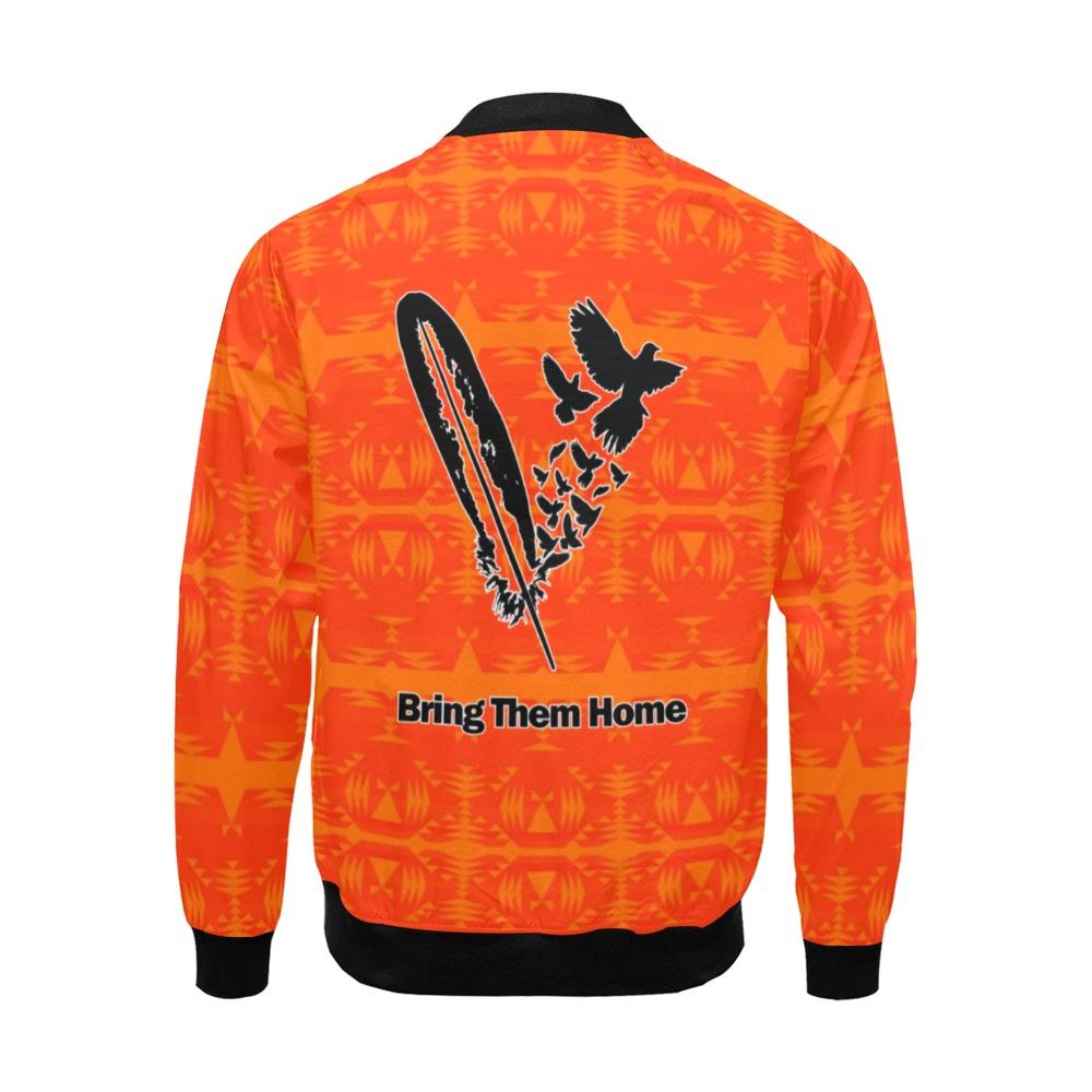 Between the Mountains Orange Bring Them Home All Over Print Bomber Jacket for Men (Model H19) All Over Print Bomber Jacket for Men (H19) e-joyer 