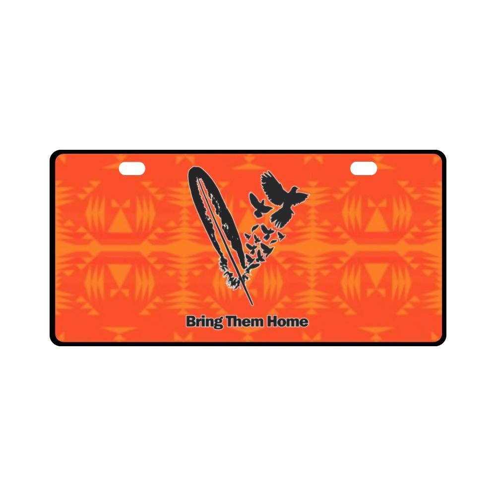 Between the Mountains Orange Bring Them Home License Plate License Plate e-joyer 