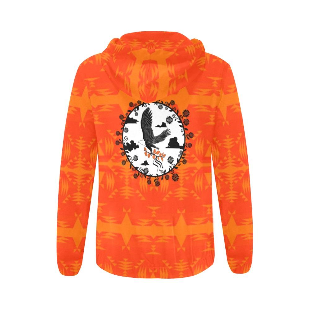 Between the Mountains Orange Carrying Their Prayers All Over Print Full Zip Hoodie for Women (Model H14) All Over Print Full Zip Hoodie for Women (H14) e-joyer 