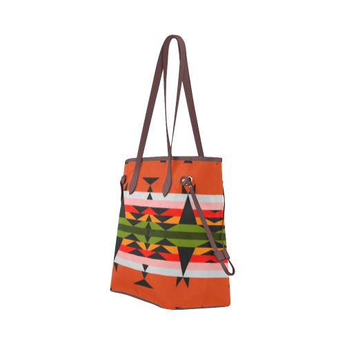 Between the Mountains Orange Clover Canvas Tote Bag (Model 1661) Clover Canvas Tote Bag (1661) e-joyer 