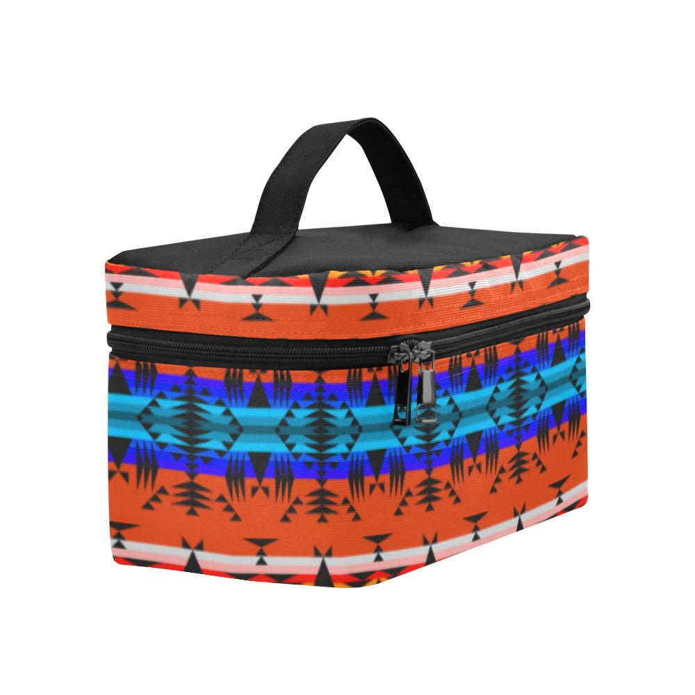 Between the Mountains Orange Cosmetic Bag/Large (Model 1658) Cosmetic Bag e-joyer 