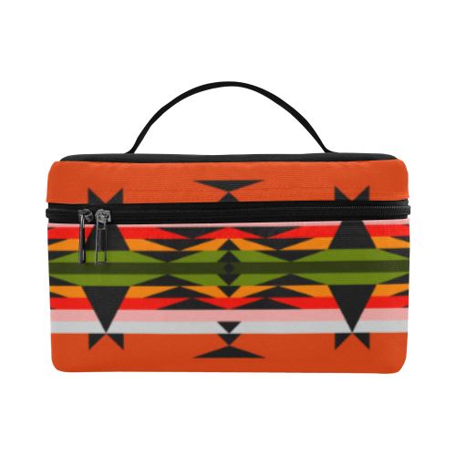 Between the Mountains Orange Cosmetic Bag/Large (Model 1658) Cosmetic Bag e-joyer 