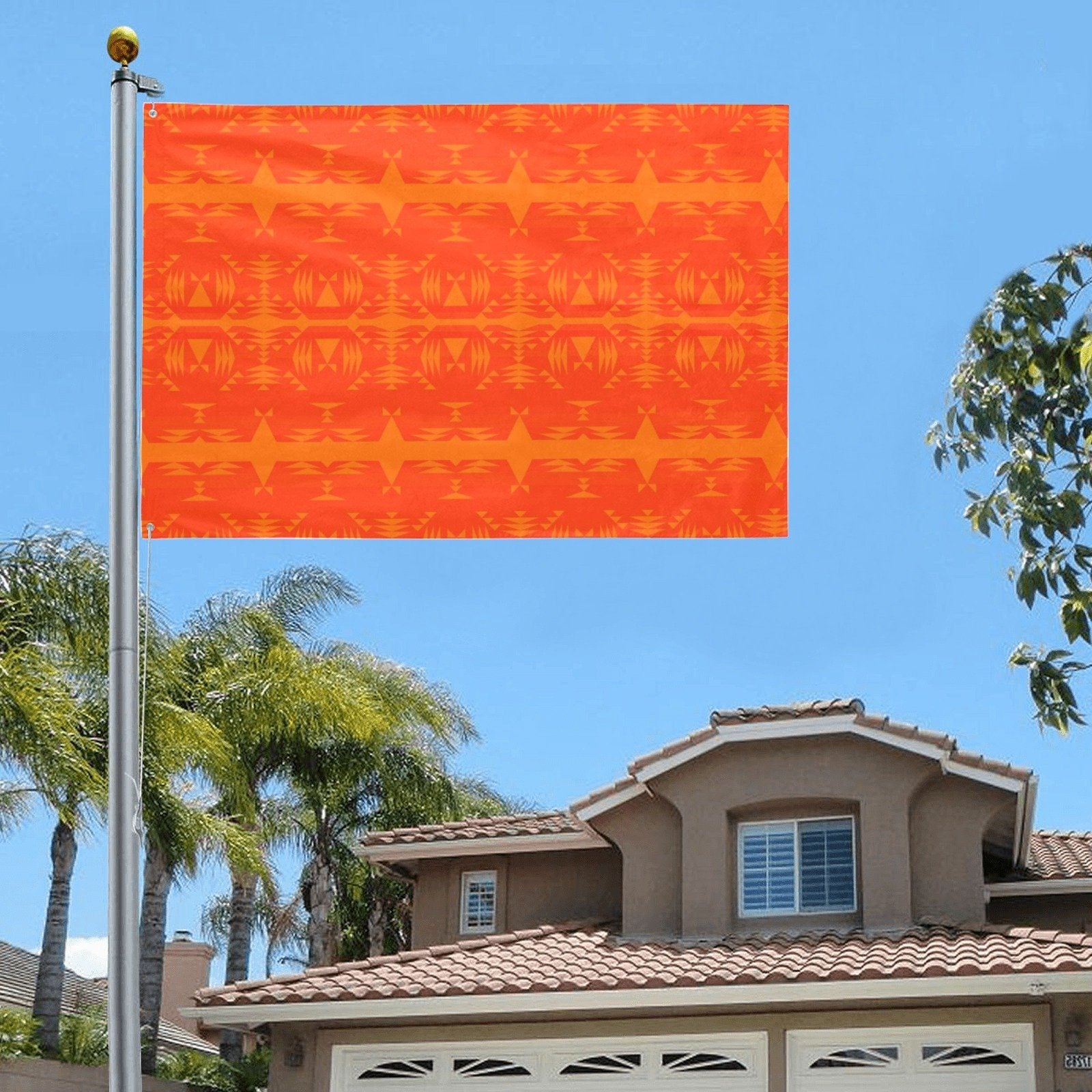 Between the Mountains Orange Garden Flag 70"x47" Garden Flag 70"x47" e-joyer 