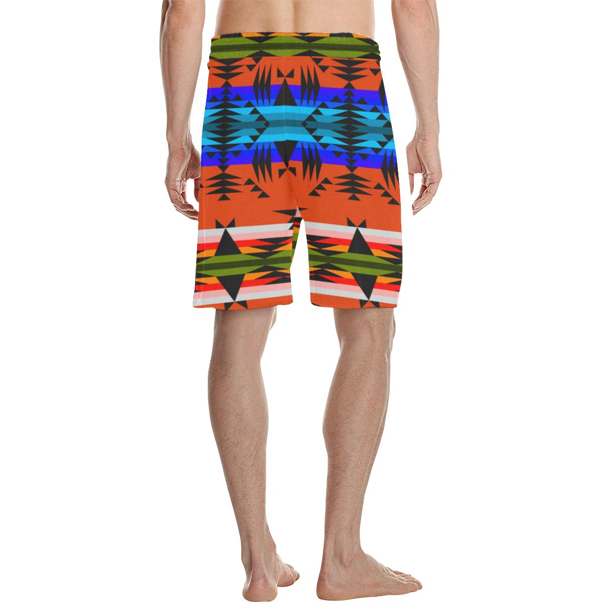 Between the Mountains Orange Men's All Over Print Casual Shorts (Model L23) Men's Casual Shorts (L23) e-joyer 