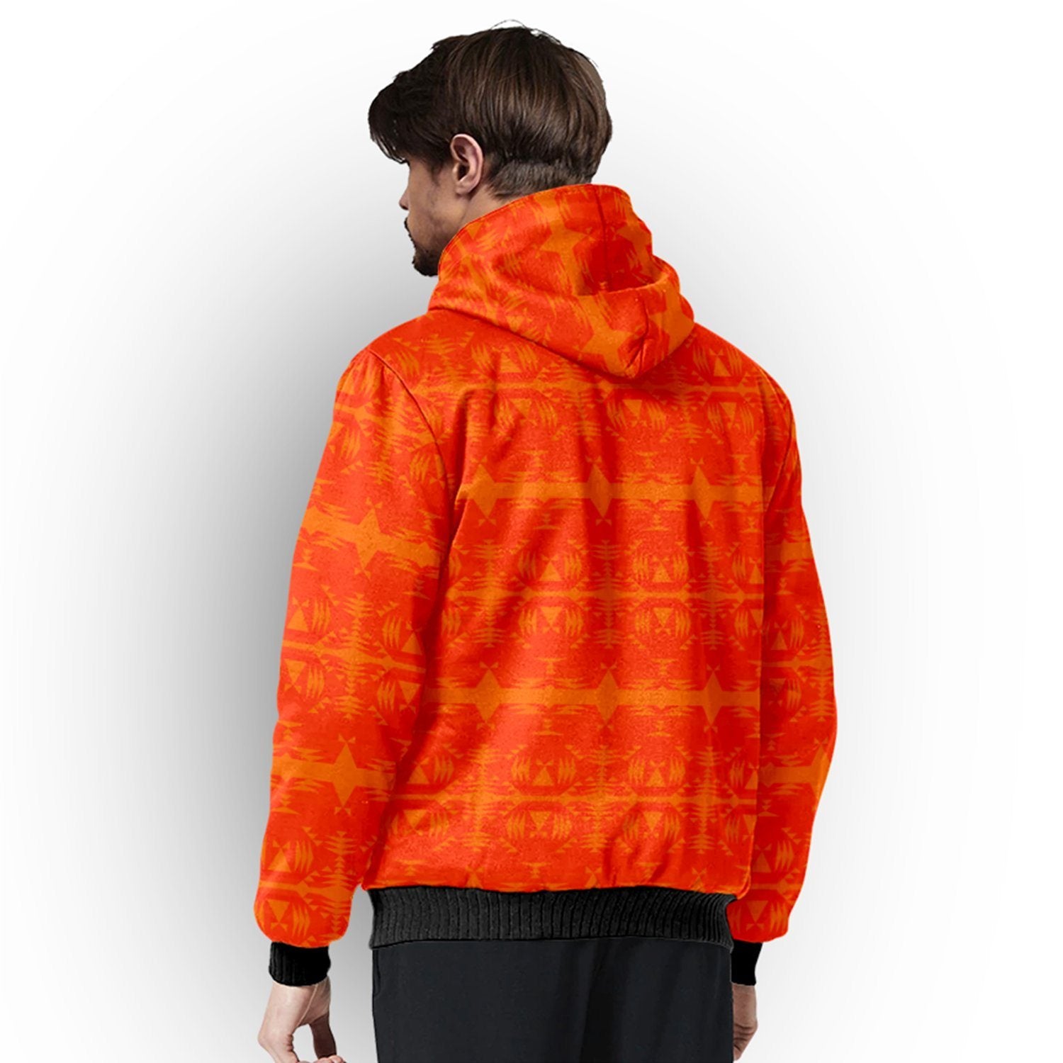 Between the Mountains Orange Orange Sherpa Hoodie hoodie Herman 