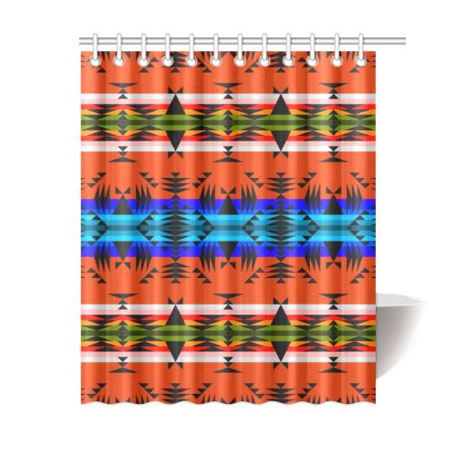 Between the Mountains Orange Shower Curtain 60"x72" Shower Curtain 60"x72" e-joyer 