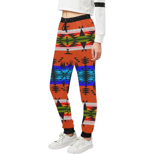 Between the Mountains Orange Women's All Over Print Sweatpants (Model L11) Women's All Over Print Sweatpants (L11) e-joyer 