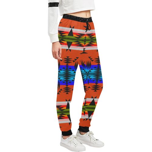 Between the Mountains Orange Women's All Over Print Sweatpants (Model L11) Women's All Over Print Sweatpants (L11) e-joyer 