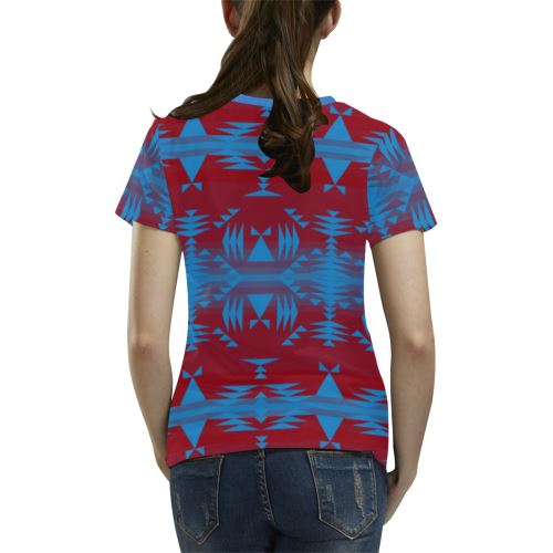 Between the Mountains Sierra Deep Lake All Over Print T-shirt for Women/Large Size (USA Size) (Model T40) All Over Print T-Shirt for Women/Large (T40) e-joyer 