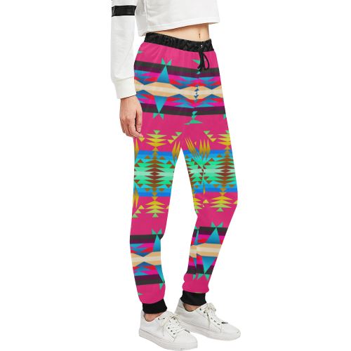 Between the Mountains Sunset Sky Women's All Over Print Sweatpants (Model L11) Women's All Over Print Sweatpants (L11) e-joyer 