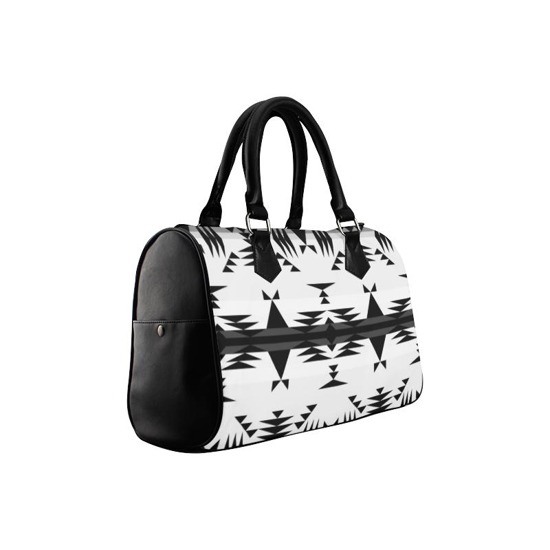 Between the Mountains White and Black Boston Handbag (Model 1621) Boston Handbags (1621) e-joyer 