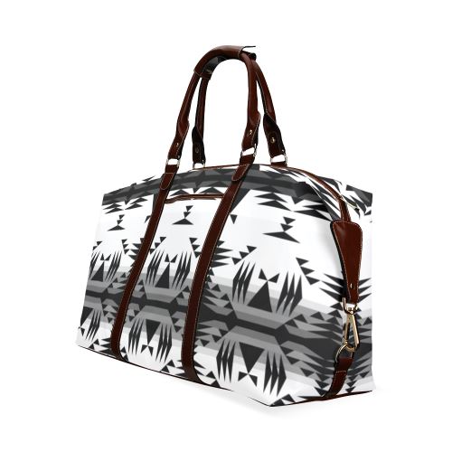 Between the Mountains White and Black Classic Travel Bag (Model 1643) Remake Classic Travel Bags (1643) e-joyer 