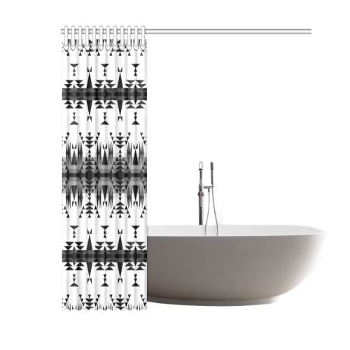 Between the Mountains White and Black Shower Curtain 60"x72" Shower Curtain 60"x72" e-joyer 