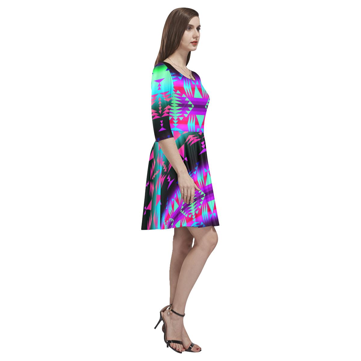 Between the Rocky Mountains Tethys Half-Sleeve Skater Dress(Model D20) Tethys Half-Sleeve Skater Dress (D20) e-joyer 