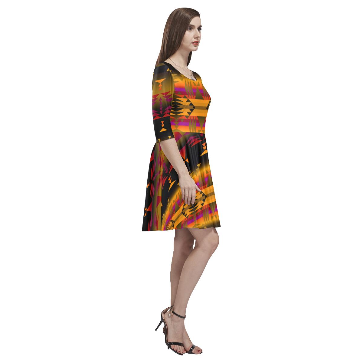 Between the Sierra Mountains Tethys Half-Sleeve Skater Dress(Model D20) Tethys Half-Sleeve Skater Dress (D20) e-joyer 