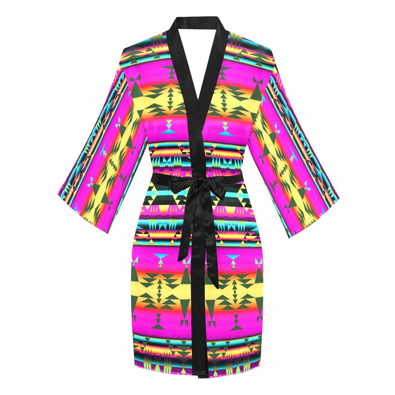 Between the Sunset Mountains Long Sleeve Kimono Robe Long Sleeve Kimono Robe e-joyer 