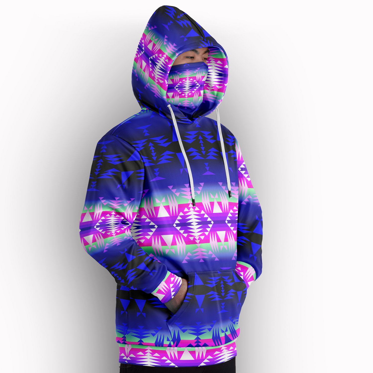 Between the Wasatch Mountains Hoodie with Face Cover 49 Dzine 