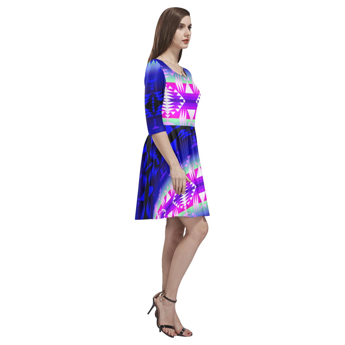 Between the Wasatch Mountains Tethys Half-Sleeve Skater Dress(Model D20) Tethys Half-Sleeve Skater Dress (D20) e-joyer 