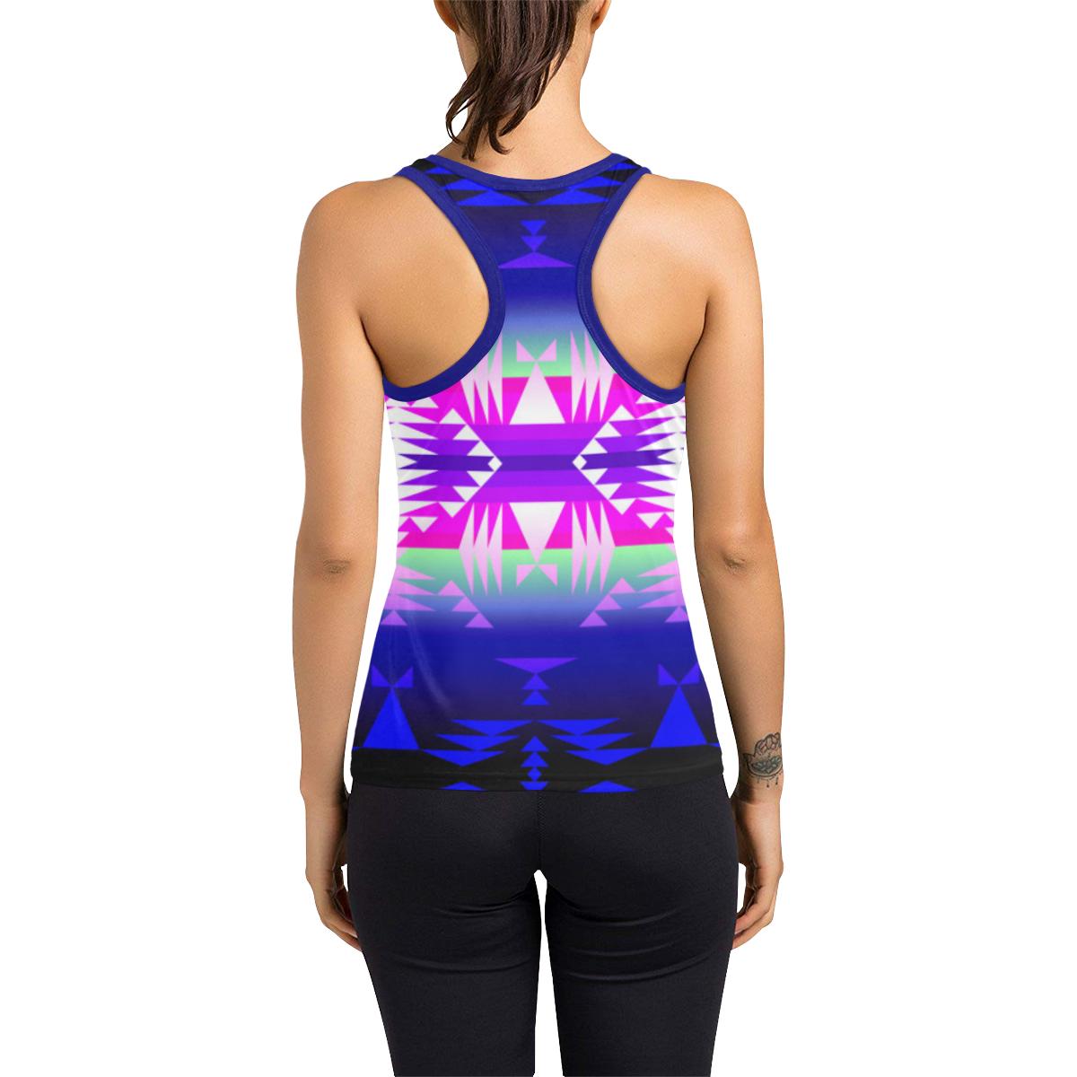 Between the Wasatch Mountains Women's Racerback Tank Top (Model T60) Racerback Tank Top (T60) e-joyer 