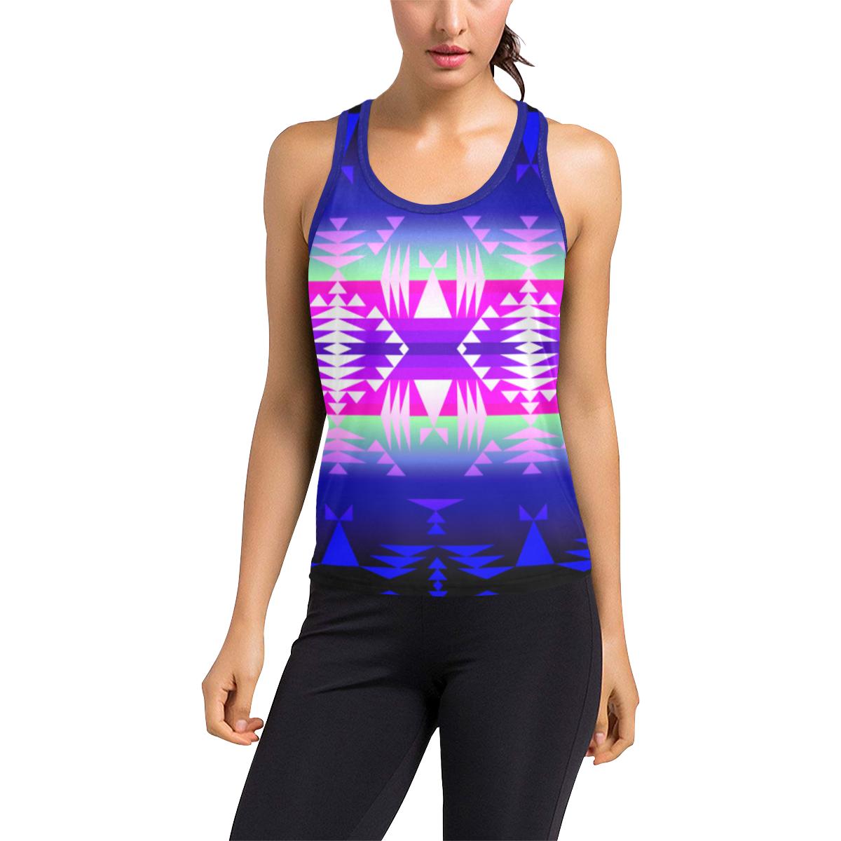 Between the Wasatch Mountains Women's Racerback Tank Top (Model T60) Racerback Tank Top (T60) e-joyer 