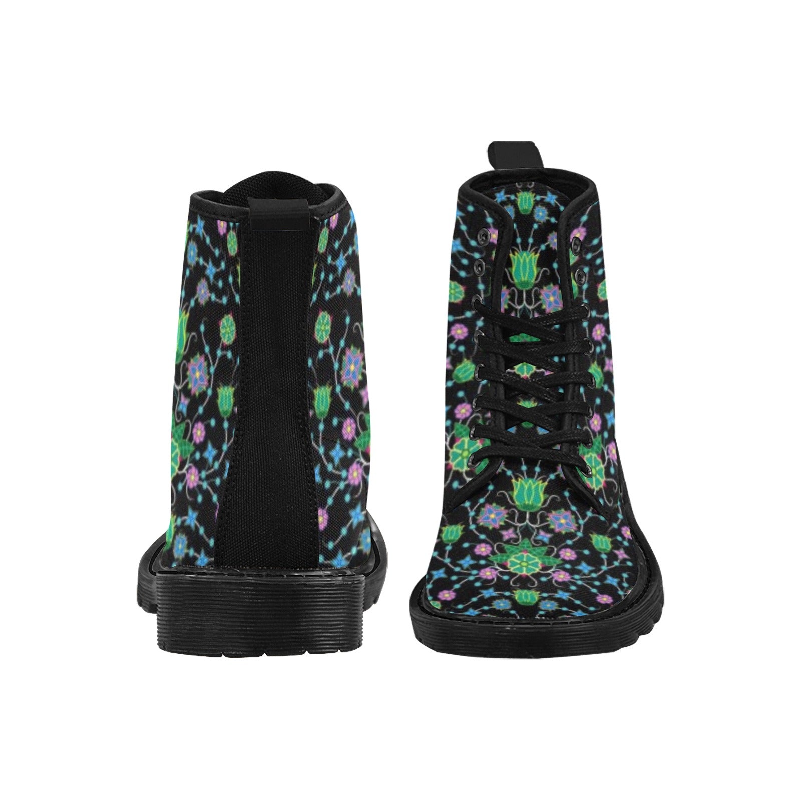 Floral Damask Garden Boots for Men (Black)