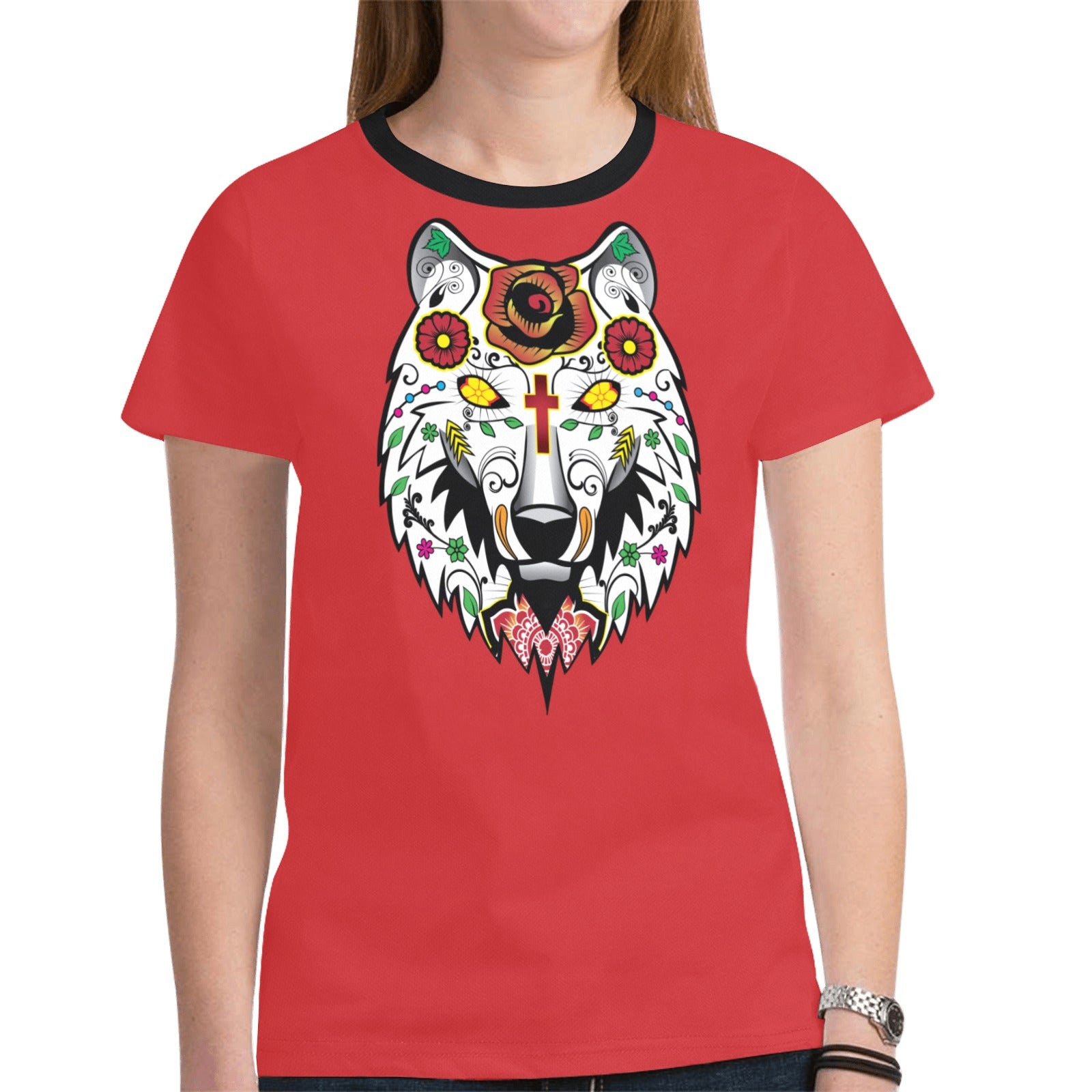 Wolf Spirit Guide (Red) T-shirt for Women