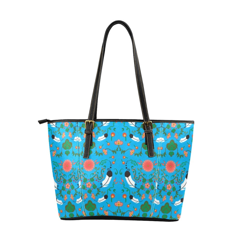 New Growth Bright Sky Leather Tote Bag/Large