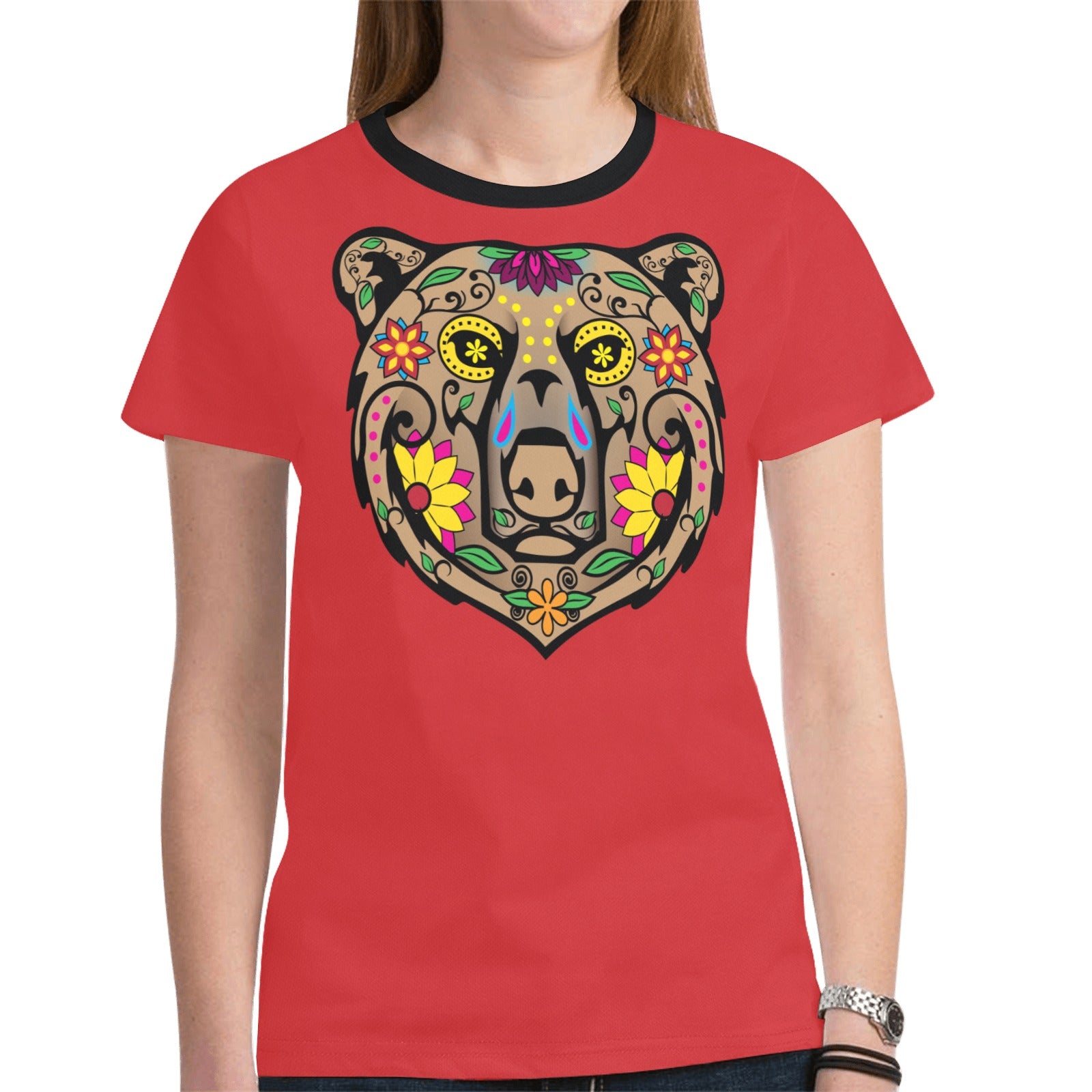 Bear Spirit Guide (Red) T-shirt for Women