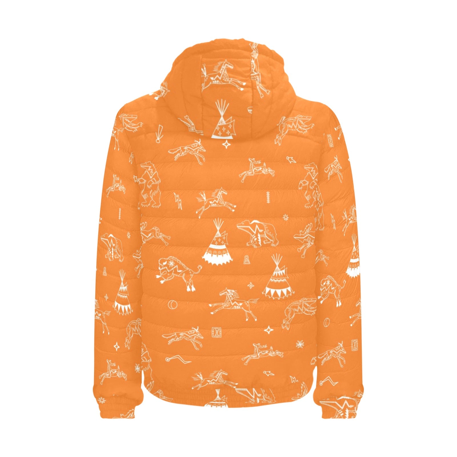 Ledger Dabbles Orange Men's Padded Hooded Jacket