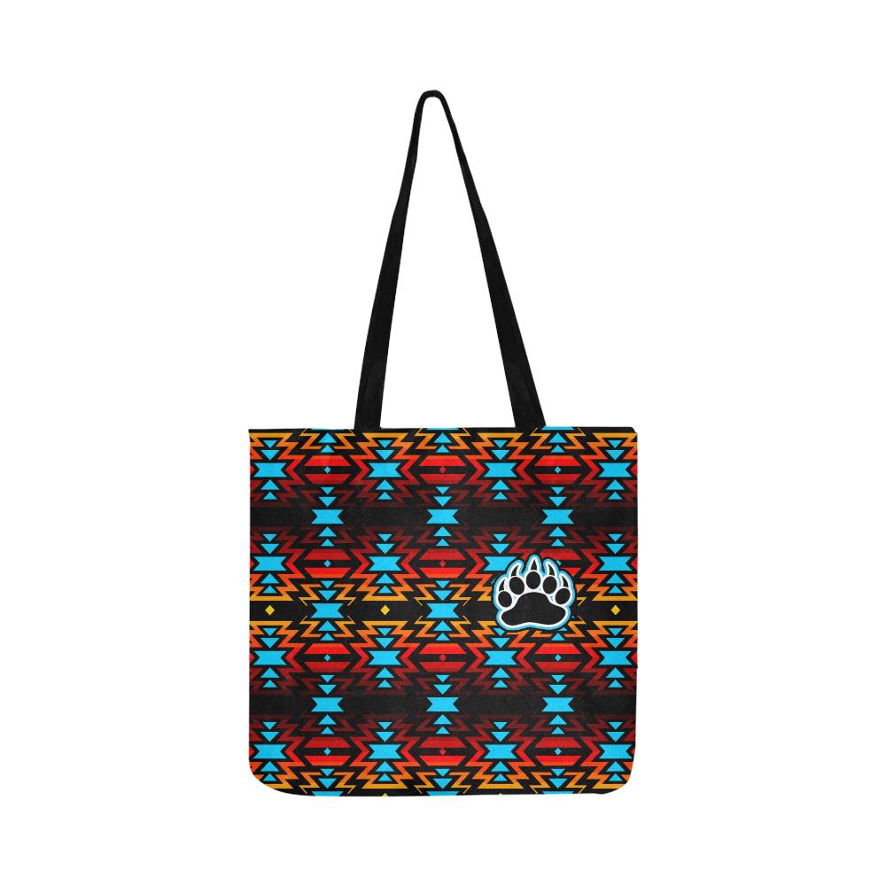 Big Pattern Fire Colors and Sky Bear Paw Reusable Shopping Bag Model 1660 (Two sides) Shopping Tote Bag (1660) e-joyer 