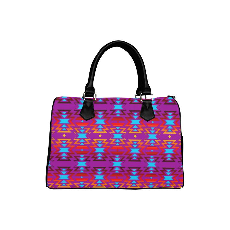 Big Pattern Fire Colors and Sky Moon Shadow Boston Handbag (Model 1621) Boston Handbags (1621) e-joyer 